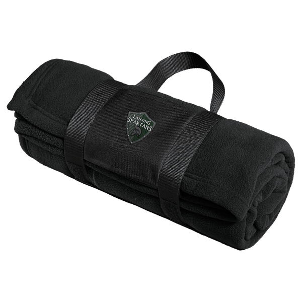 Lansing Spartans Fleece Blanket with Carrying Strap