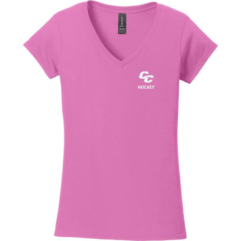 Curry College Softstyle Ladies Fit V-Neck T-Shirt