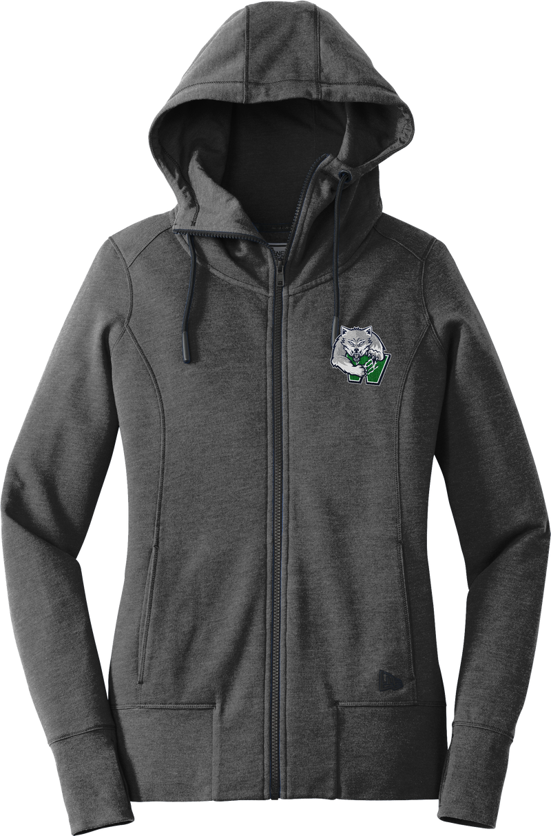 Woodbridge Wolfpack New Era Ladies Tri-Blend Fleece Full-Zip Hoodie