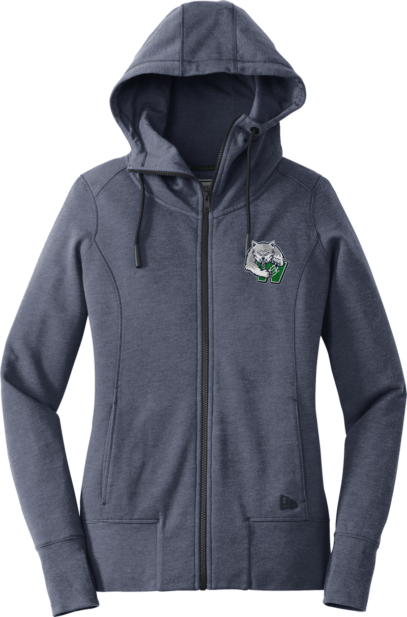 Woodbridge Wolfpack New Era Ladies Tri-Blend Fleece Full-Zip Hoodie