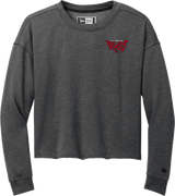 York Devils New Era Ladies Tri-Blend Fleece Crop Crew