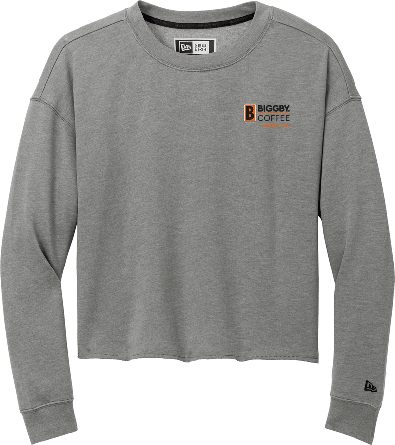 Biggby Coffee Hockey Club New Era Ladies Tri-Blend Fleece Crop Crew