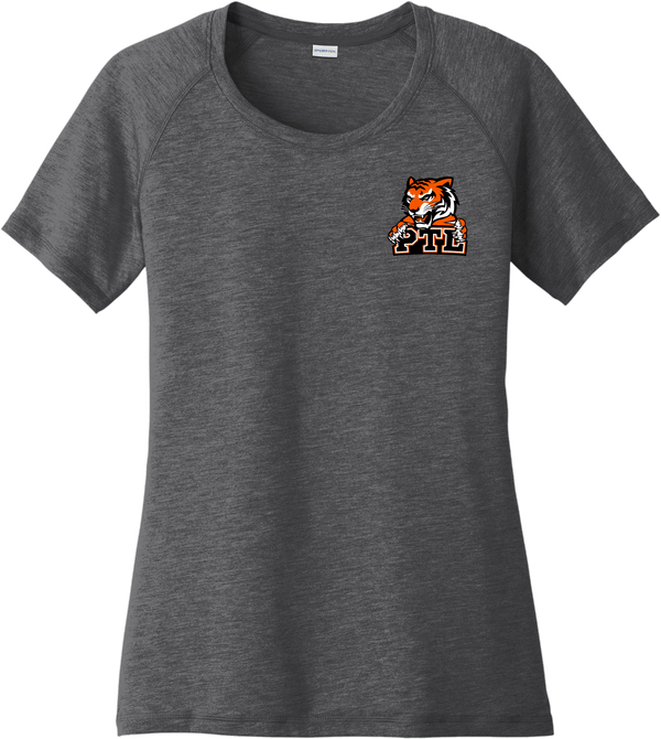 Princeton Tiger Lilies Ladies PosiCharge Tri-Blend Wicking Scoop Neck Raglan Tee