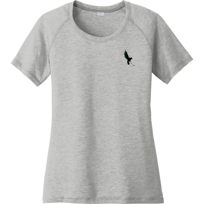 Wilmington Nighthawks Ladies PosiCharge Tri-Blend Wicking Scoop Neck Raglan Tee