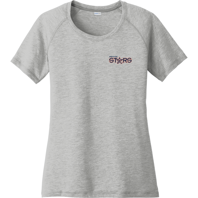 Prestige Stars Ladies PosiCharge Tri-Blend Wicking Scoop Neck Raglan Tee