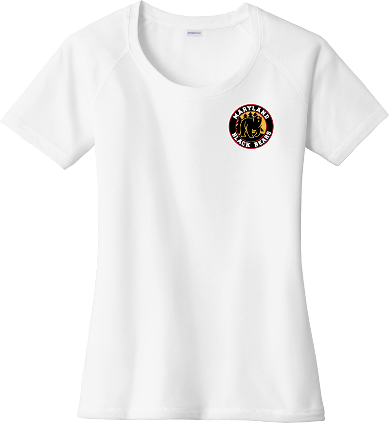 Maryland Black Bears Ladies PosiCharge Tri-Blend Wicking Scoop Neck Raglan Tee