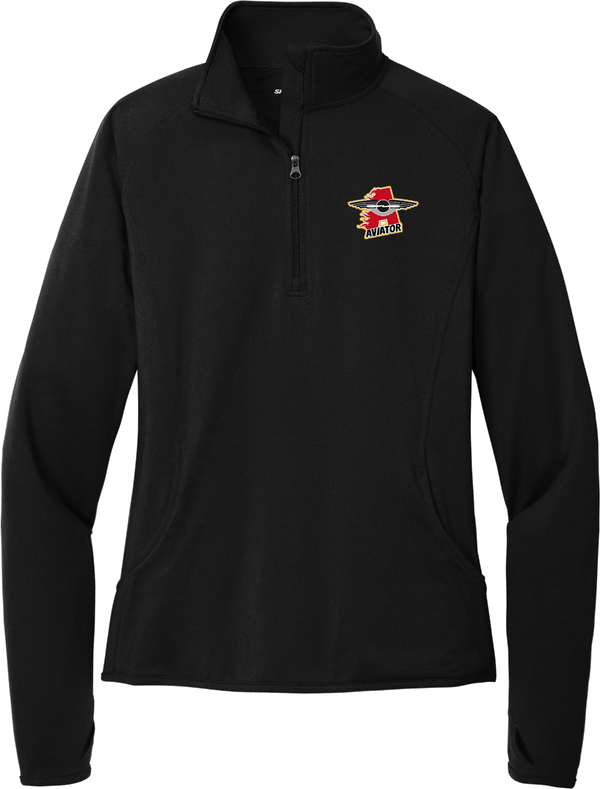 NY Aviators Ladies Sport-Wick Stretch 1/4-Zip Pullover