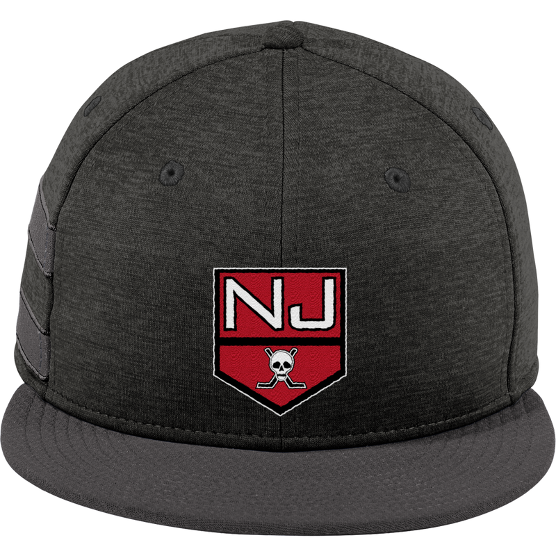 NJ Raiders New Era Shadow Heather Striped Flat Bill Snapback Cap