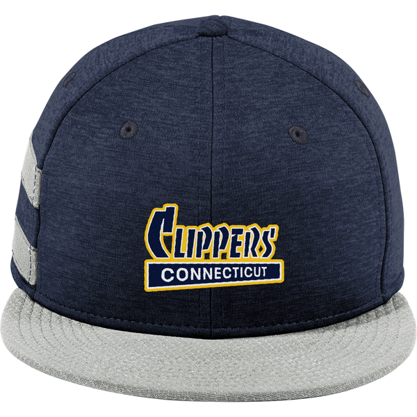 CT Clippers New Era Shadow Heather Striped Flat Bill Snapback Cap