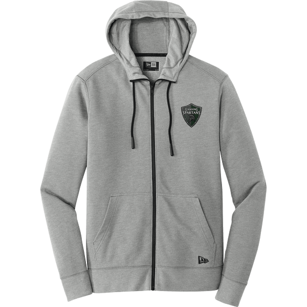 Lansing Spartans New Era Tri-Blend Fleece Full-Zip Hoodie