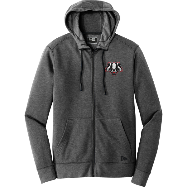Scary Badgers New Era Tri-Blend Fleece Full-Zip Hoodie
