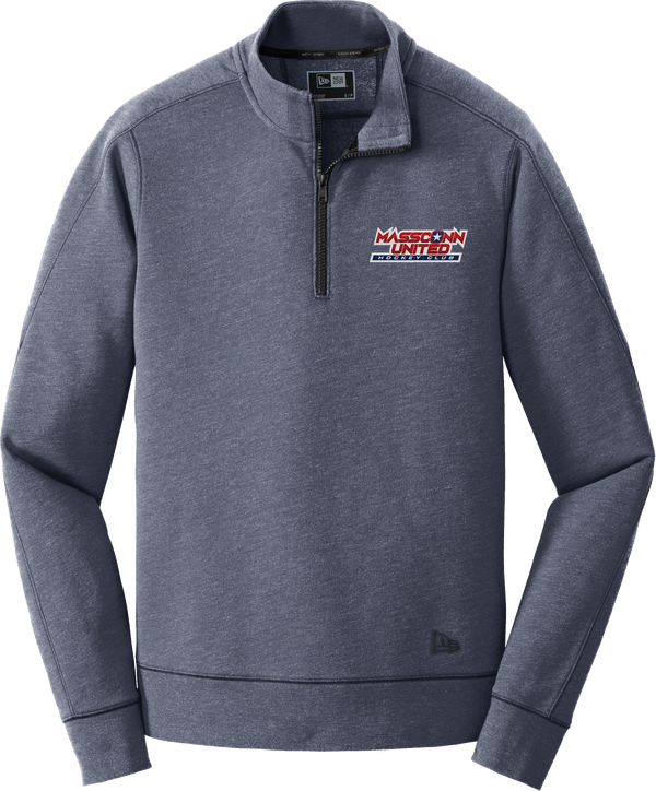 Mass Conn United New Era Tri-Blend Fleece 1/4-Zip Pullover