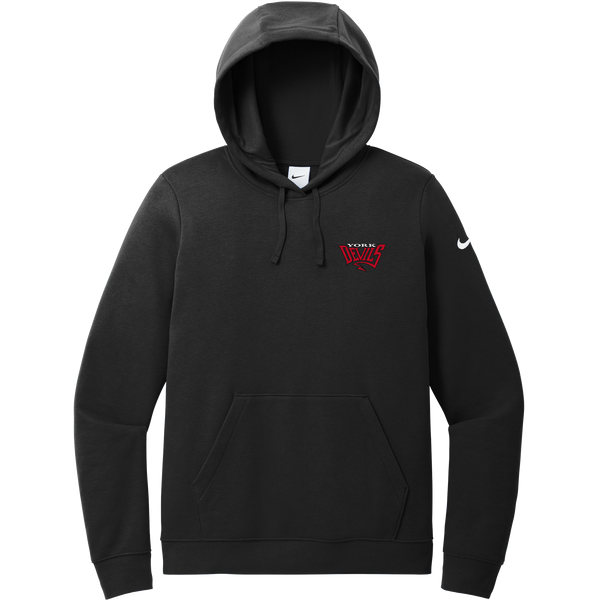 York Devils Nike Women's Club Fleece Sleeve Swoosh Pullover Hoodie
