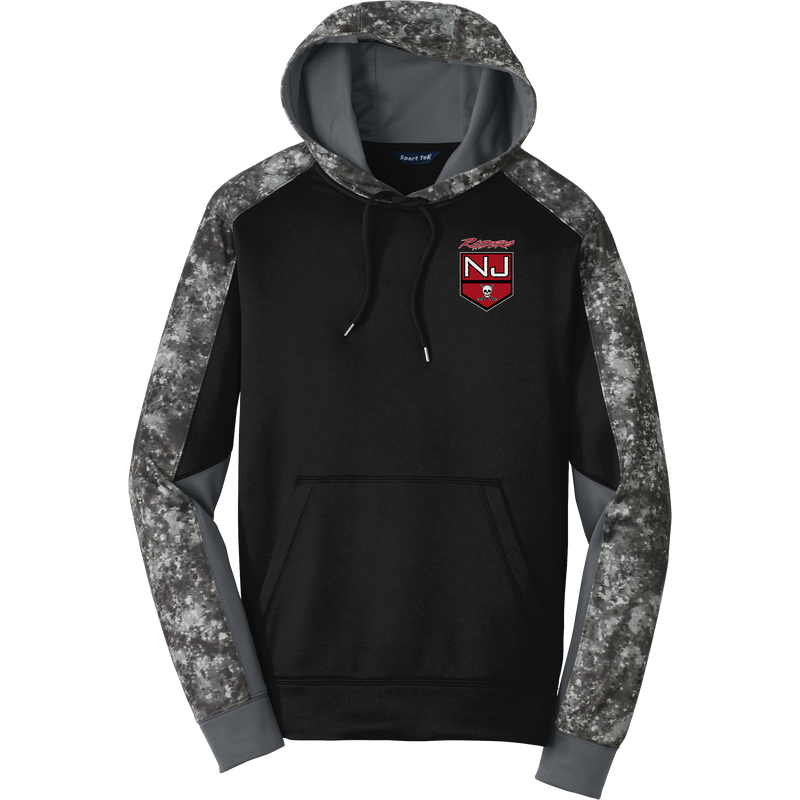 NJ Raiders Sport-Wick Mineral Freeze Fleece Colorblock Hooded Pullover