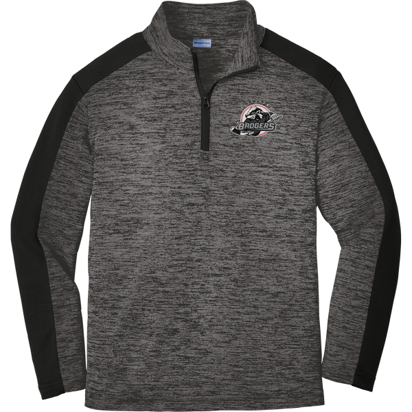 Allegheny Badgers Youth PosiCharge  Electric Heather Colorblock 1/4-Zip Pullover