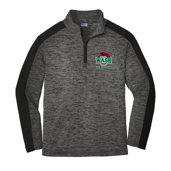 Wash U Youth PosiCharge  Electric Heather Colorblock 1/4-Zip Pullover